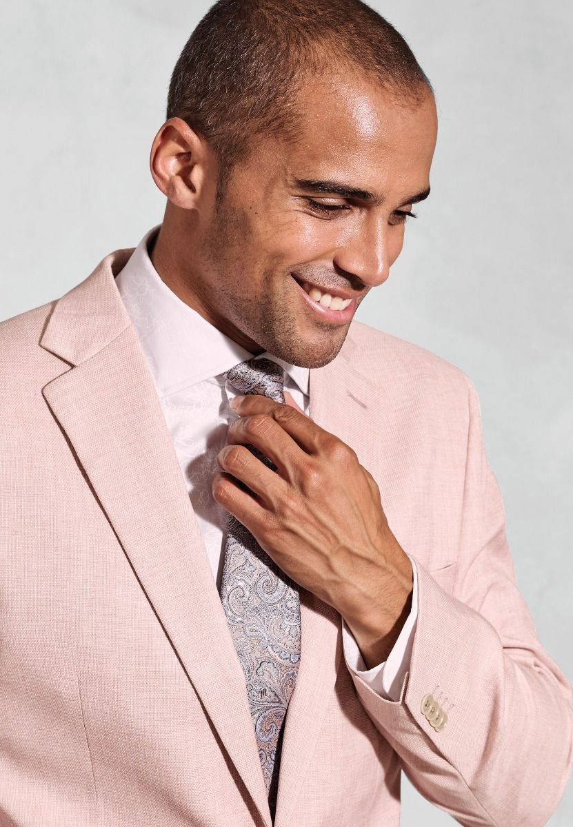 Hardy Tailored Fit Texture Suit Jacket - Pink