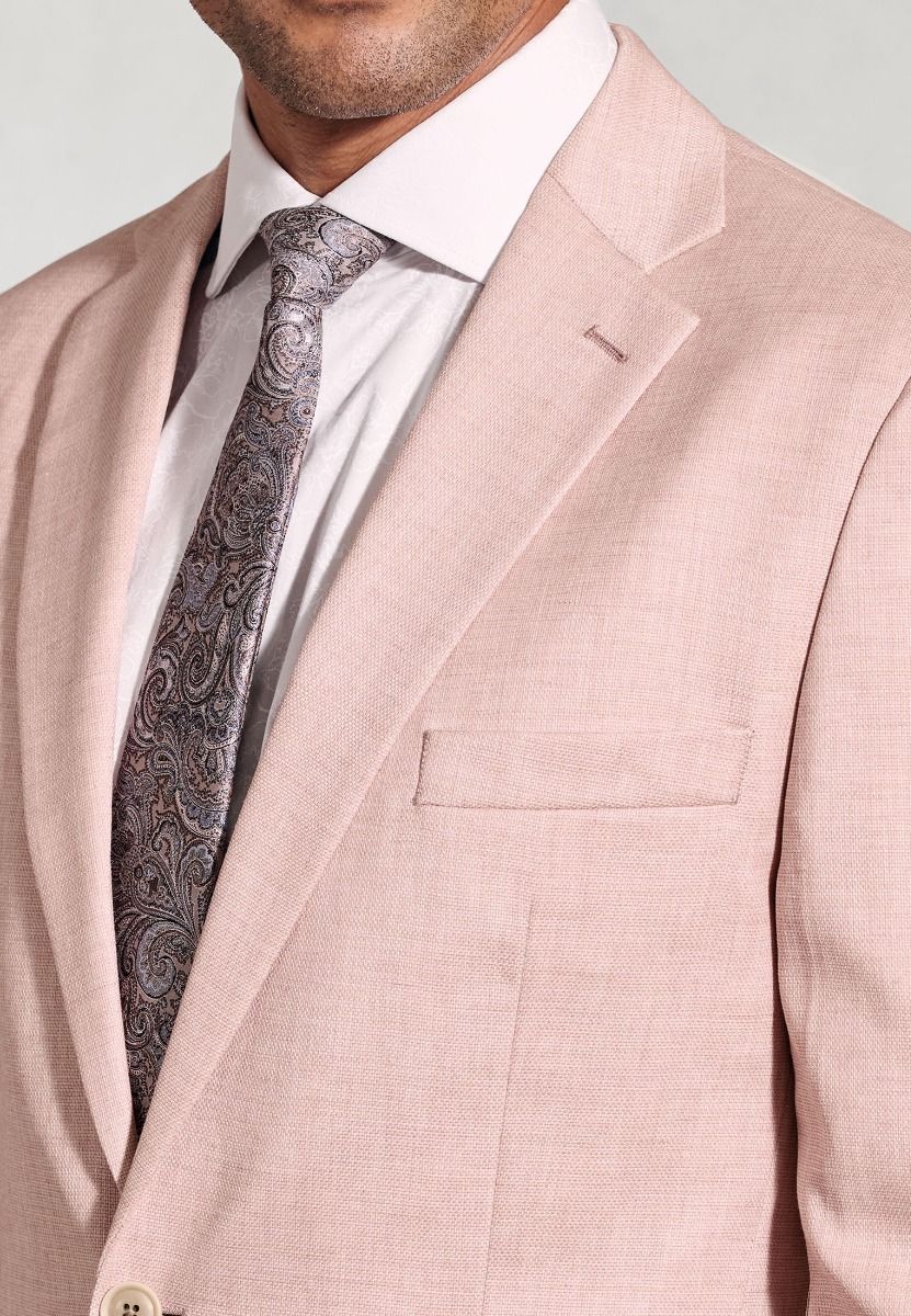Hardy Tailored Fit Texture Suit Jacket - Pink