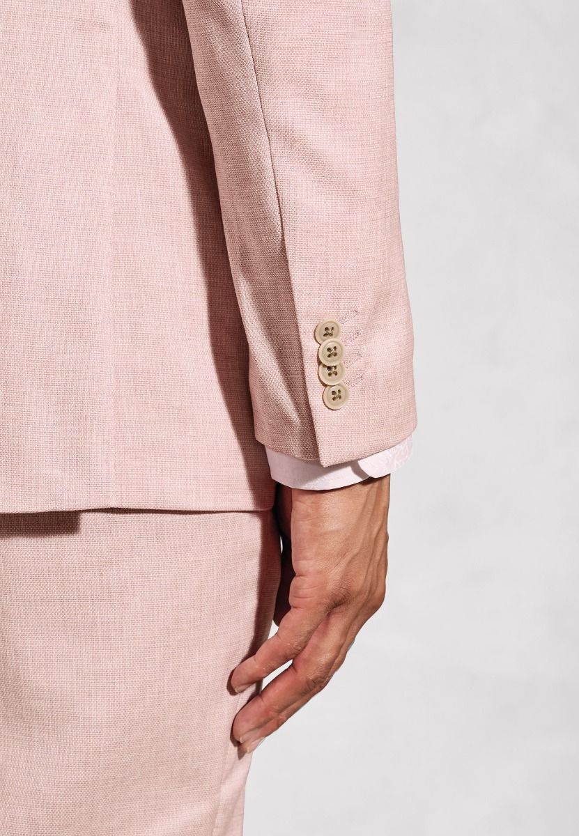 Hardy Tailored Fit Texture Suit Jacket - Pink