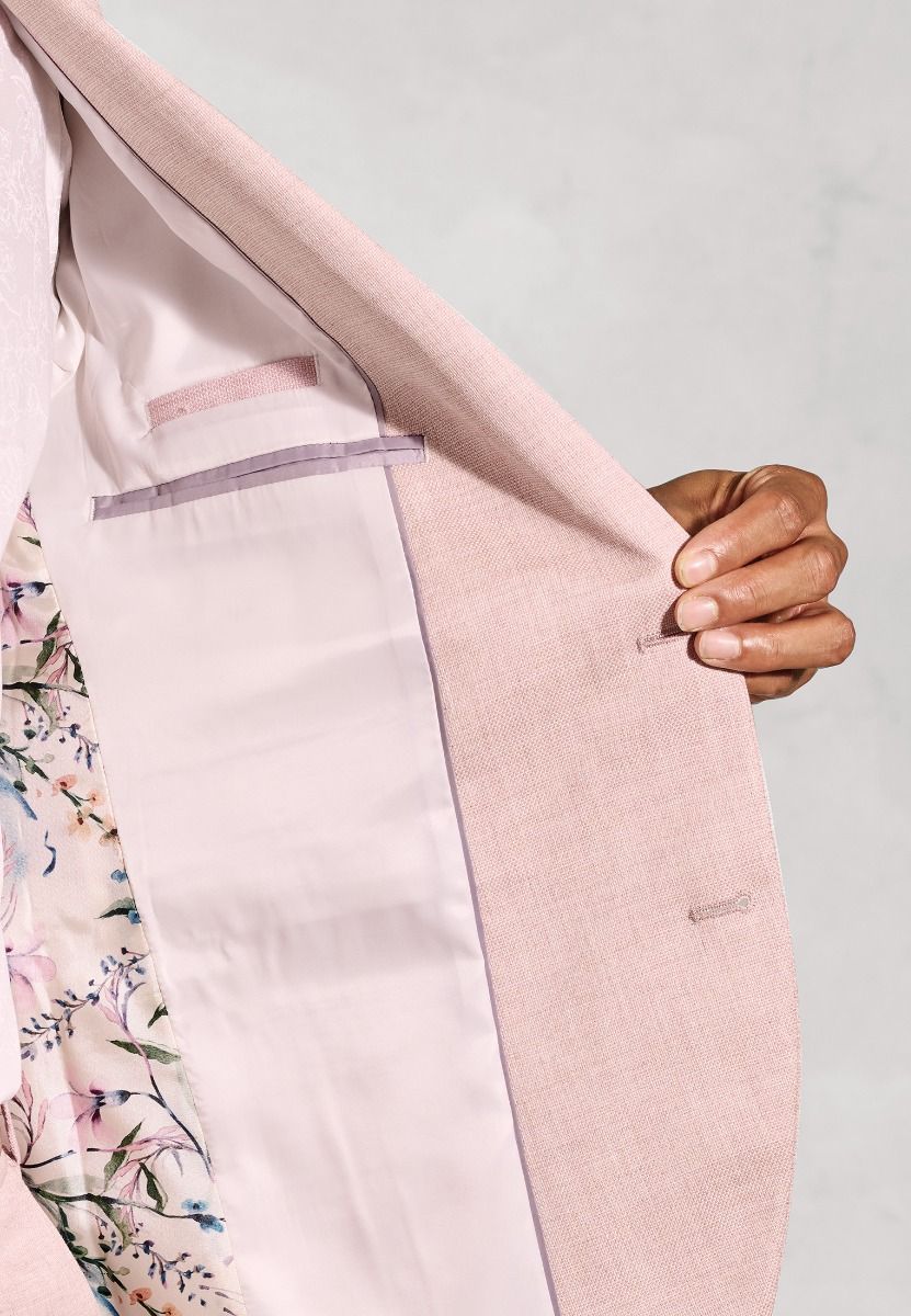 Hardy Tailored Fit Texture Suit Jacket - Pink