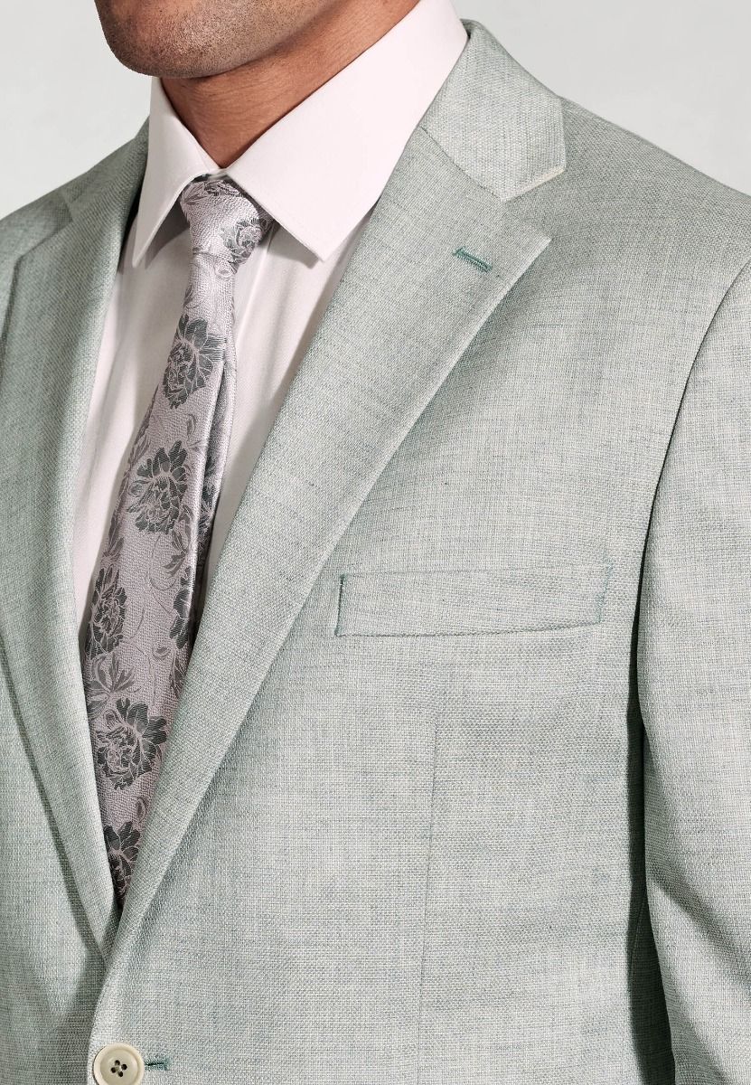 Hardy Tailored Fit Texture Suit Jacket - Green
