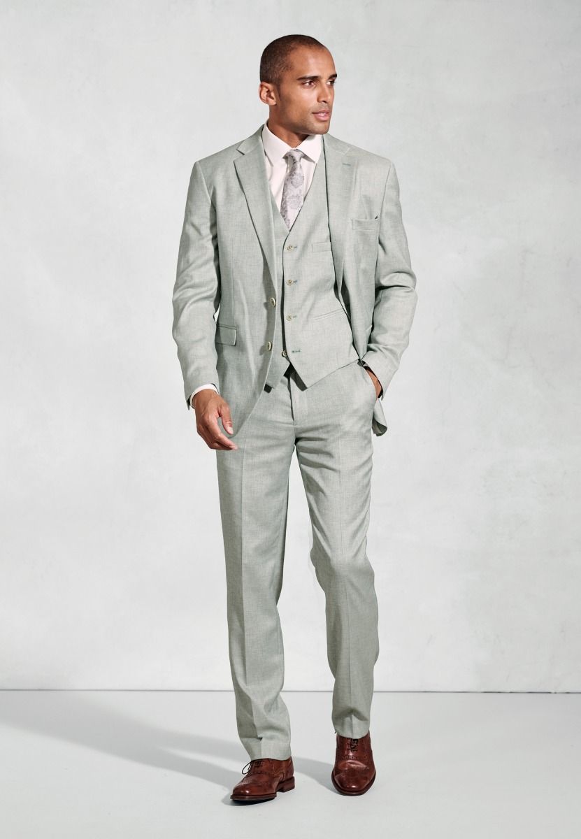 Hardy Tailored Fit Texture Suit Trousers - Green