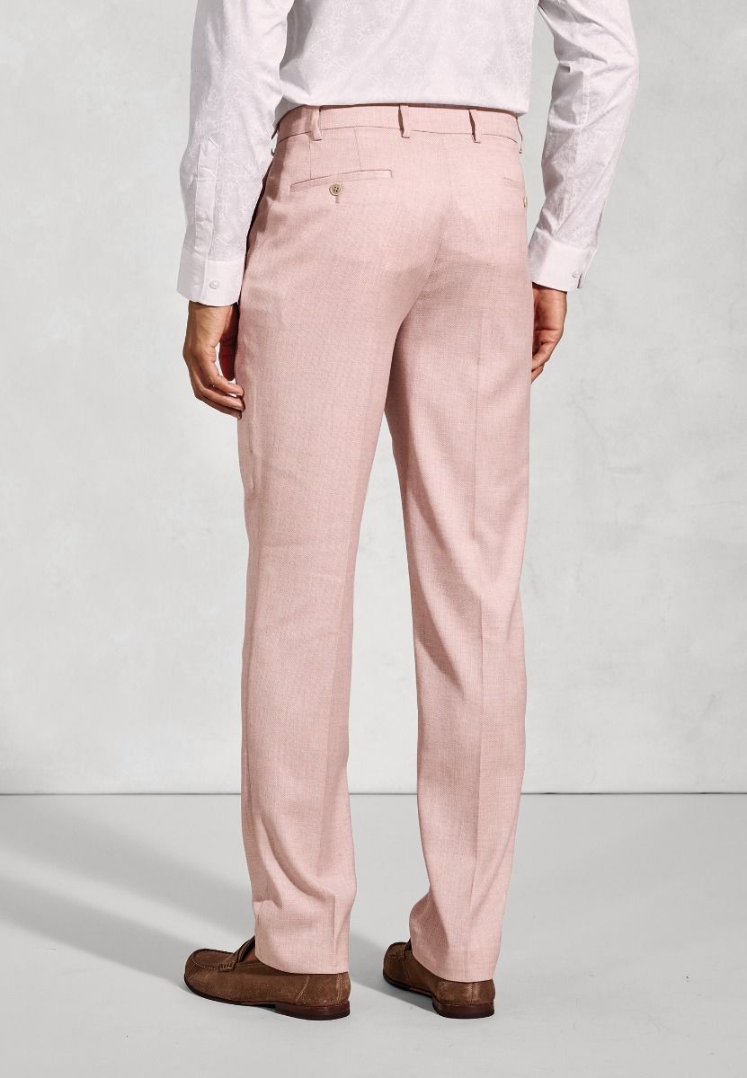 Hardy Tailored Fit Texture Suit Trousers - Pink