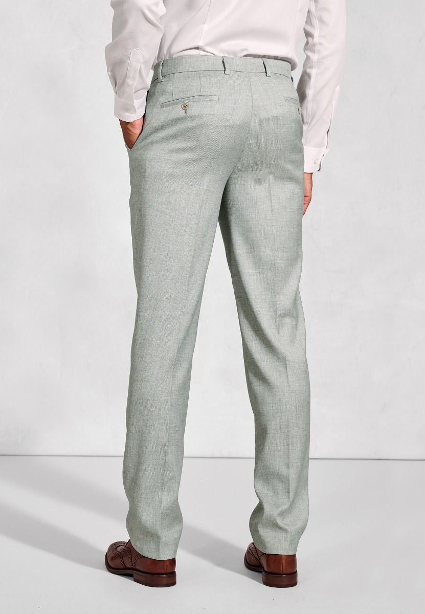 Hardy Tailored Fit Texture Suit Trousers - Green
