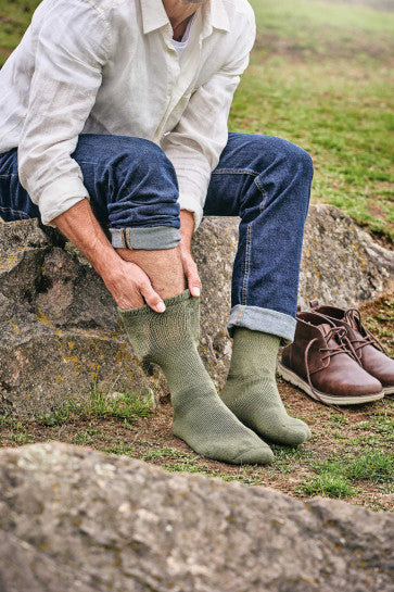 Cotton Diabetic Sock - HJ1351 - Oatmeal