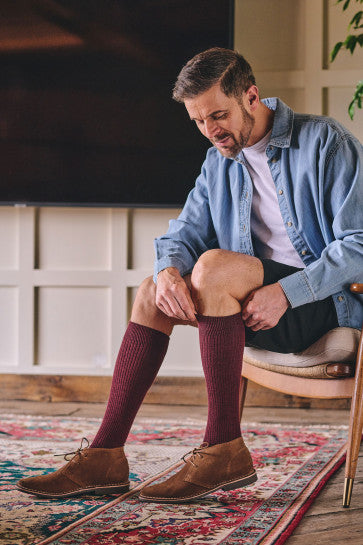 Immaculate™ - HJ77 Long Wool Rich Socks (with Lycra®) - Dark Brown