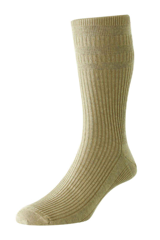 HJ Hall Cotton Rich Soft Top Socks - Oatmeal