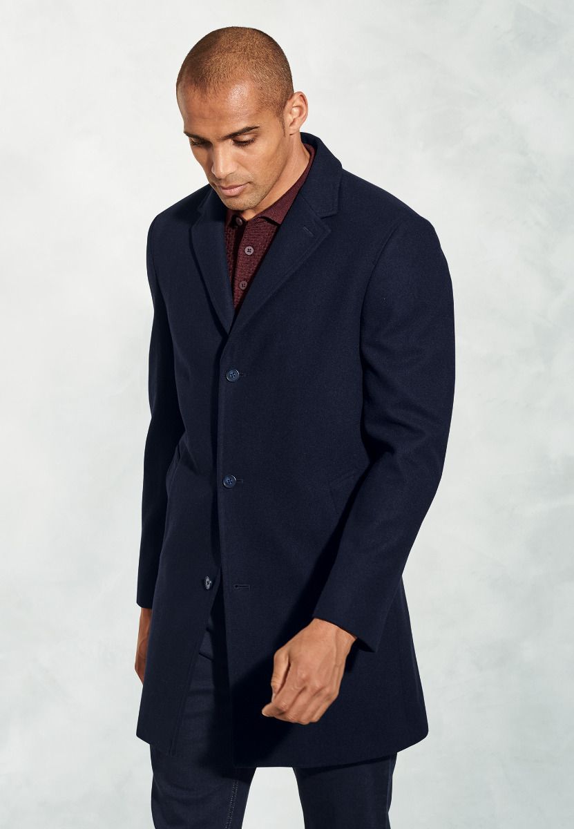 Wool-Blend Hutchinson 3/4 Overcoat - Navy