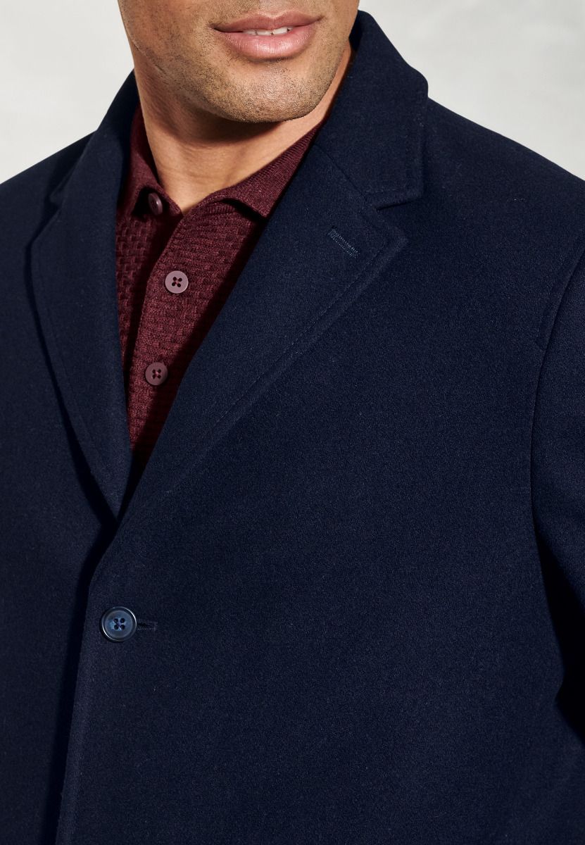 Wool-Blend Hutchinson 3/4 Overcoat - Navy