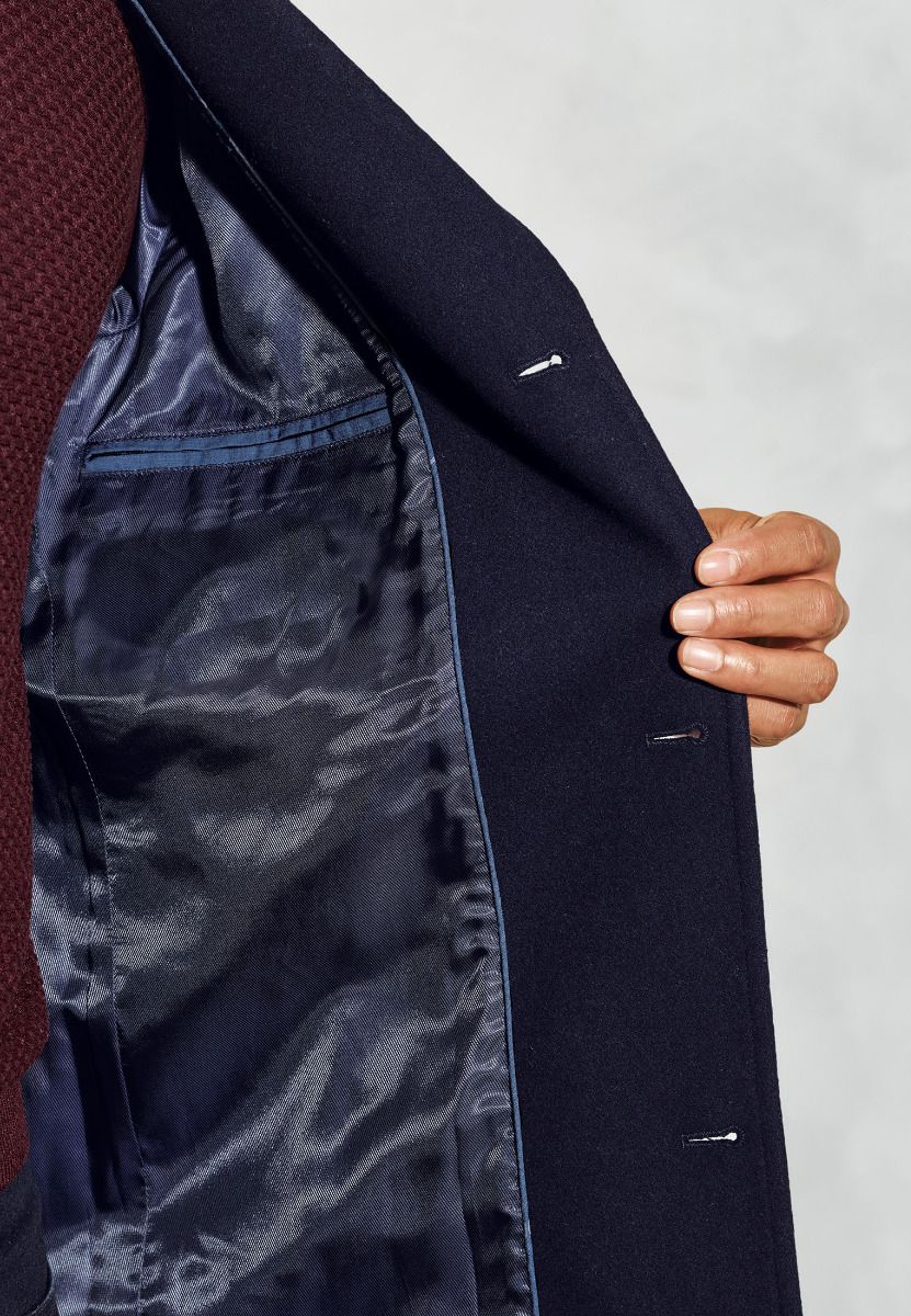 Wool-Blend Hutchinson 3/4 Overcoat - Navy