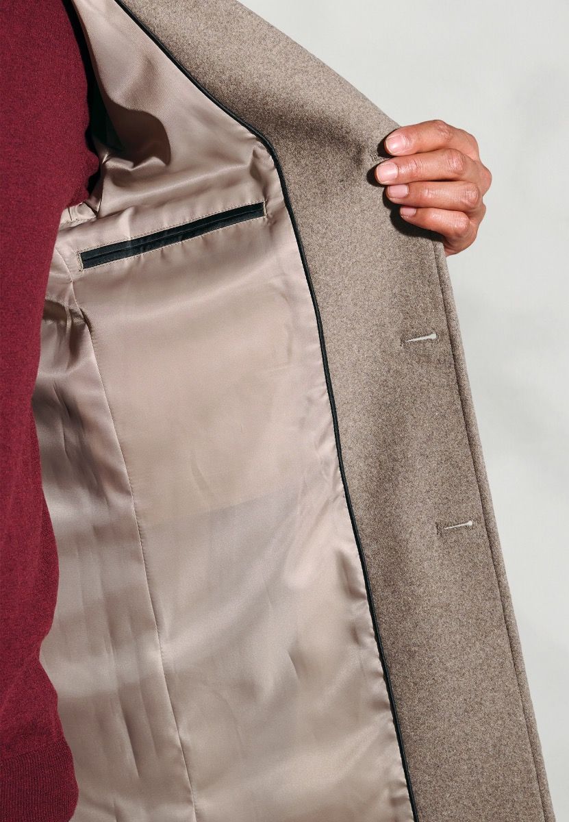 Wool-Blend Hutchinson 3/4 Overcoat - Taupe