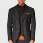 Irwell Charcoal Herringbone Jacket - with Zip Out Mock Gilet