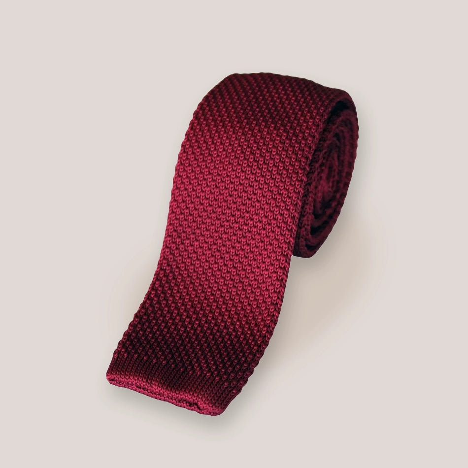 Knitted Ties - Wine