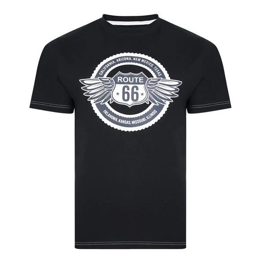 Big Mens Printed Tee - Black Route 66