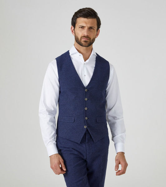 Jude Tweed Suit Waistcoat - Navy