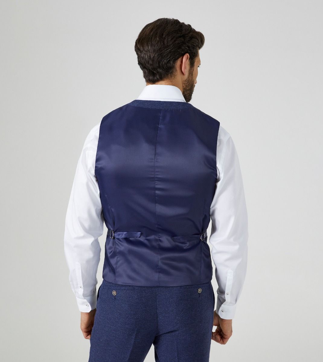 Jude Tweed Suit Waistcoat - Navy