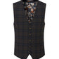 Alton Suit Black / Brown / Blue Check - Waistcoat