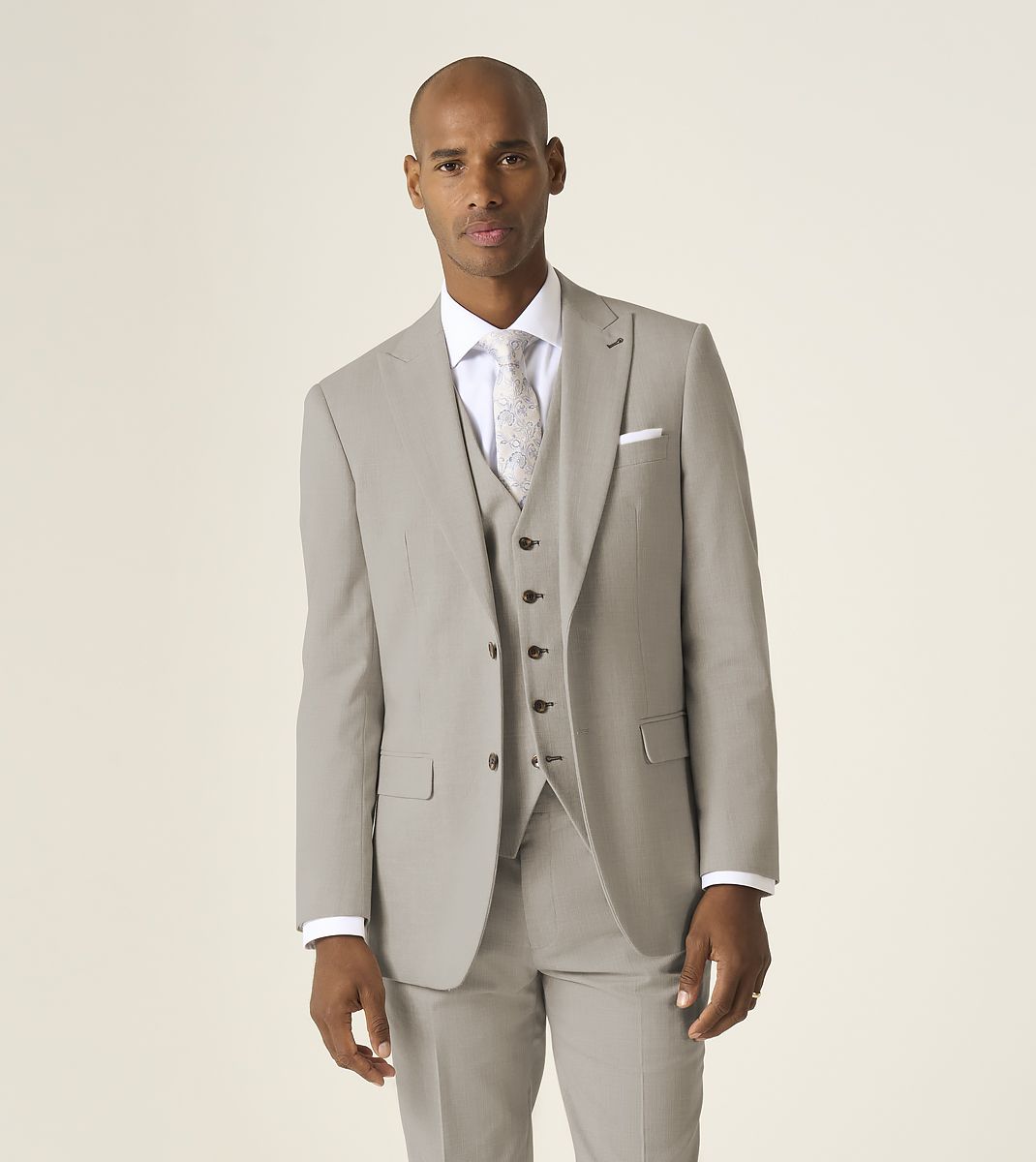 Redding Tapered Slim Fit Trousers - Stone