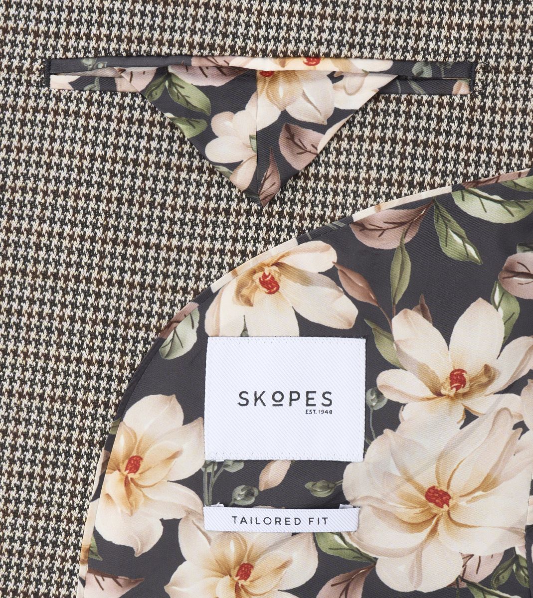 Cannon Brown Houndstooth 3 Piece Suit - Waistcoat