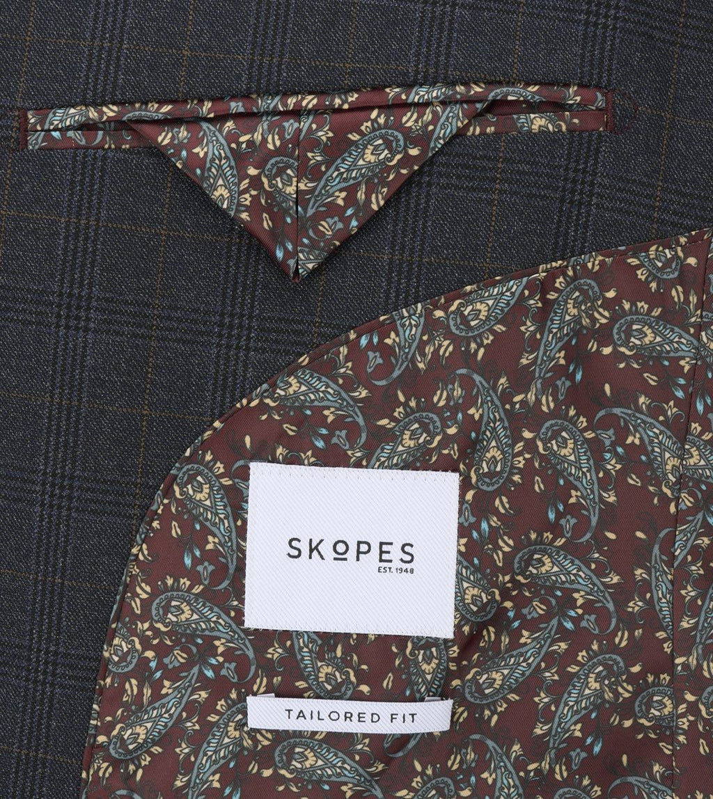 Elijah Navy Prince of Wales Check 3-Piece Suit - Jacket