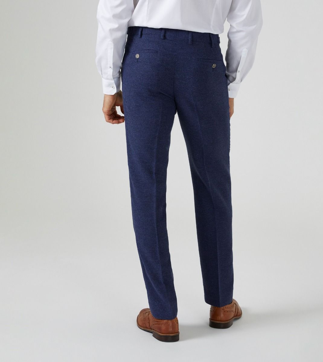 Jude Tweed Suit Trousers - Navy