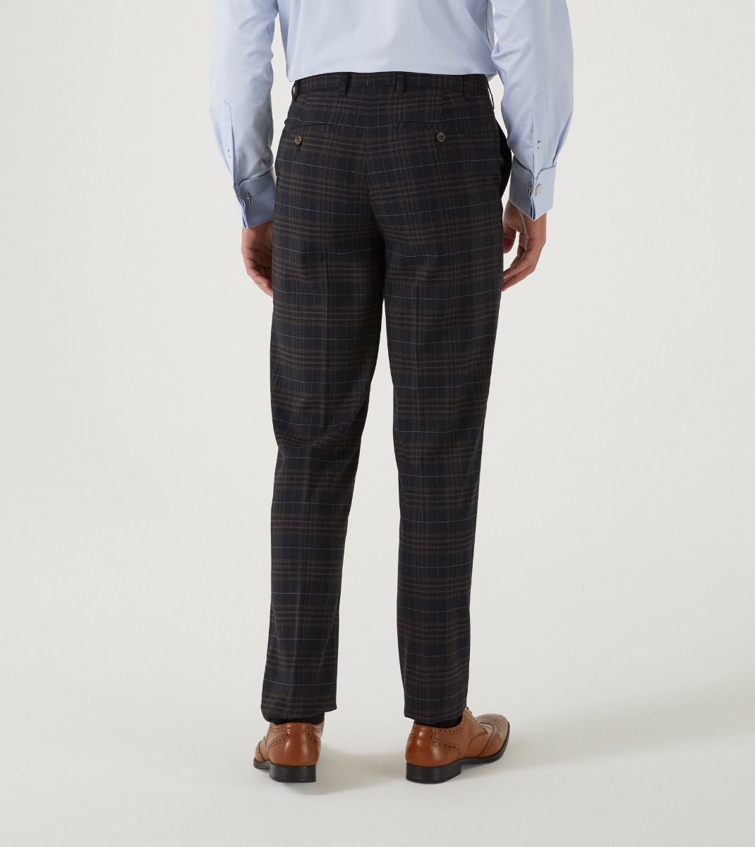 Alton Suit Black / Brown / Blue Check - Trousers