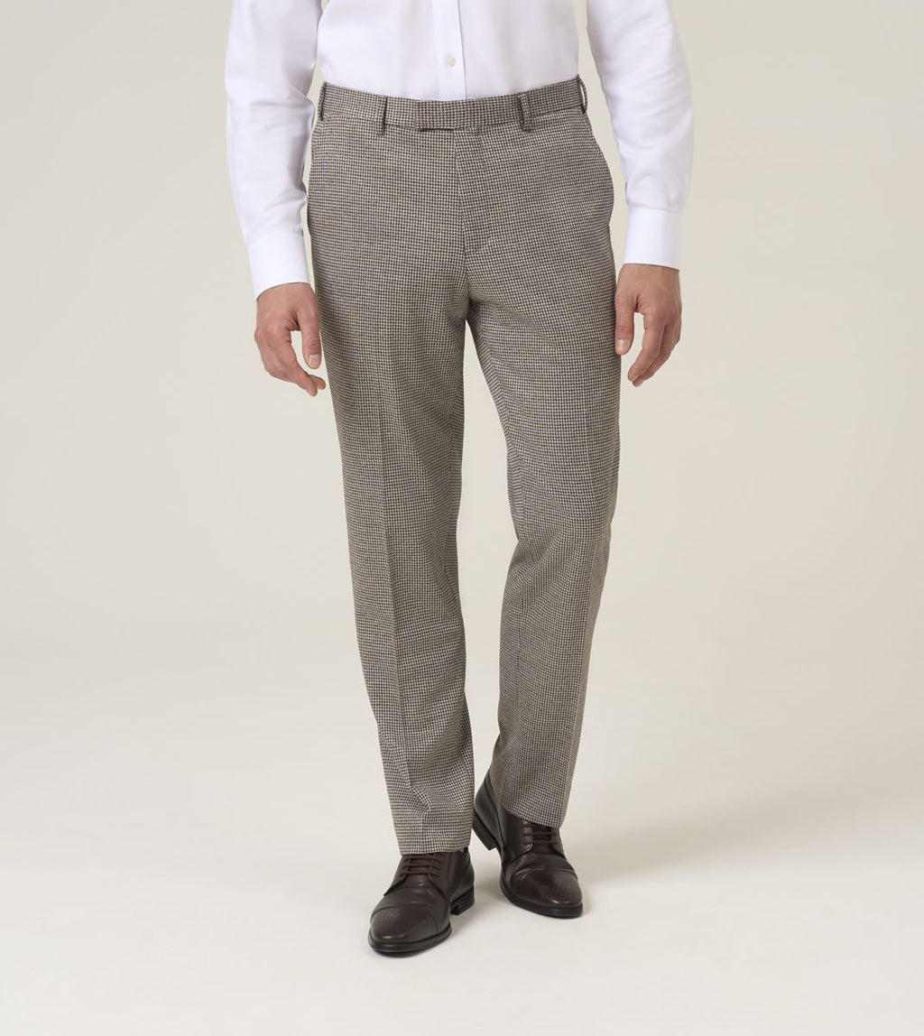 Cannon Brown Houndstooth 3 Piece Suit - Trousers