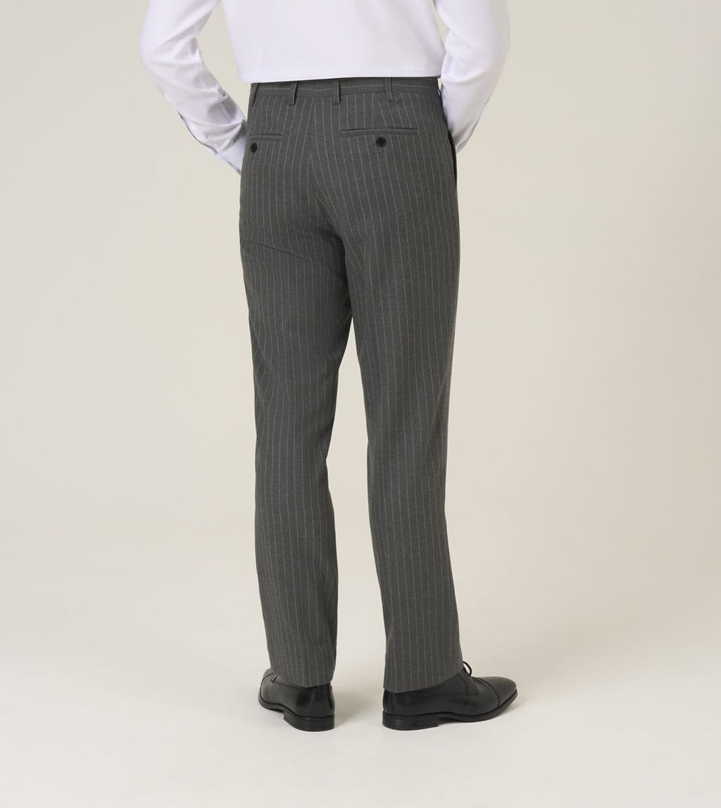 Cassius Dark Grey Pinstripe 3-Piece Suit - Trousers