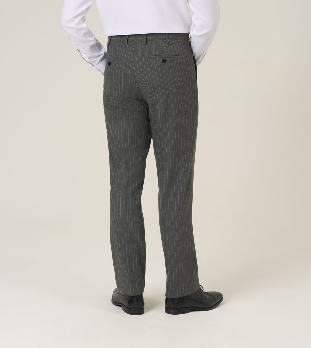 Cassius Dark Grey Pinstripe 3-Piece Suit - Trousers