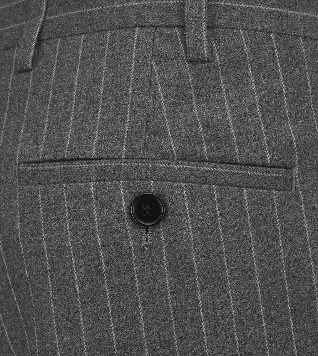 Cassius Dark Grey Pinstripe 3-Piece Suit - Trousers