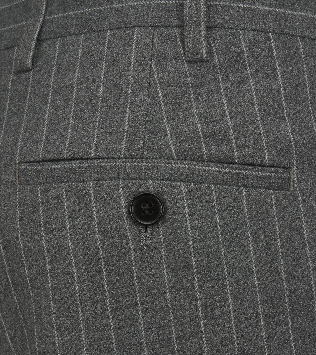 Cassius Dark Grey Pinstripe 3-Piece Suit - Trousers