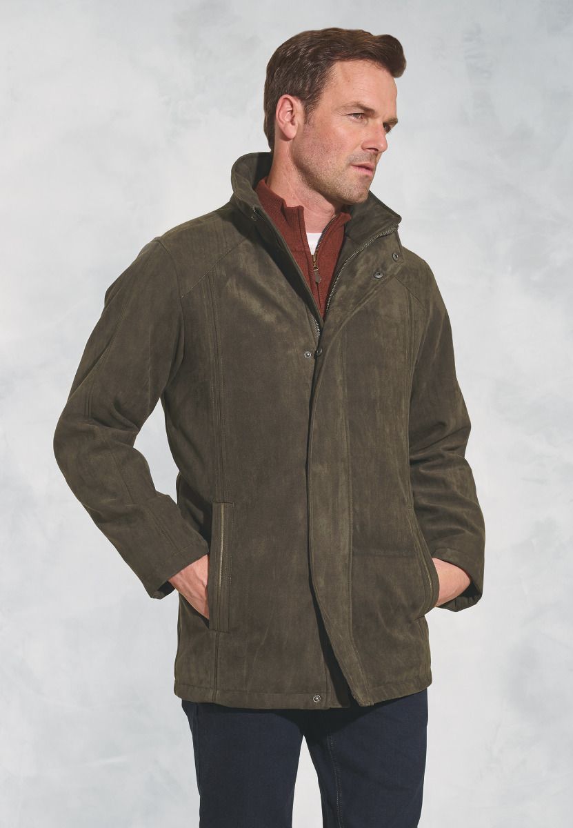 Suede Padded Niven Jacket - Khaki