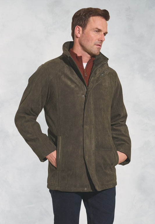 Suede Padded Niven Jacket - Khaki