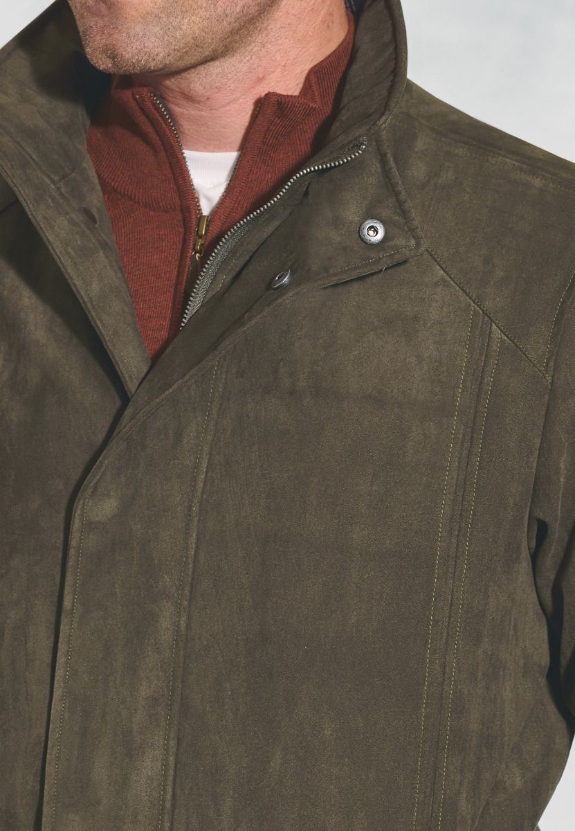 Suede Padded Niven Jacket - Khaki