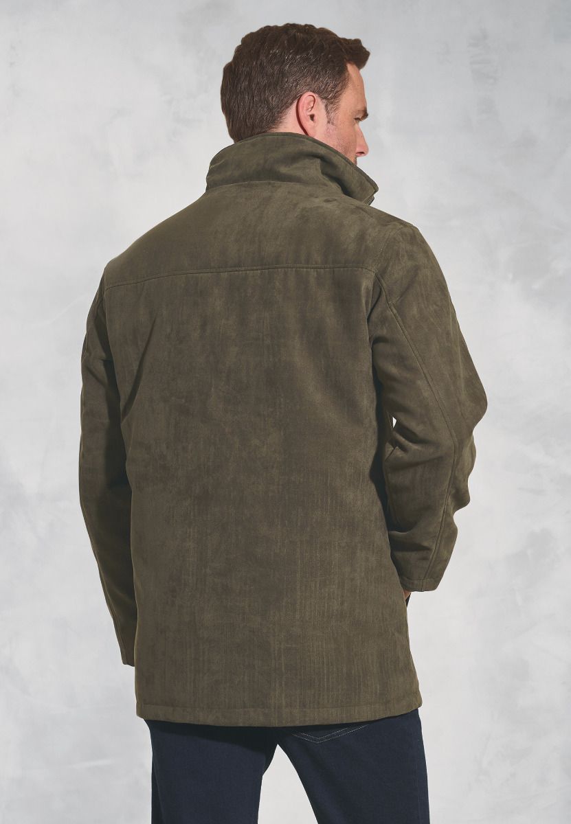 Suede Padded Niven Jacket - Khaki