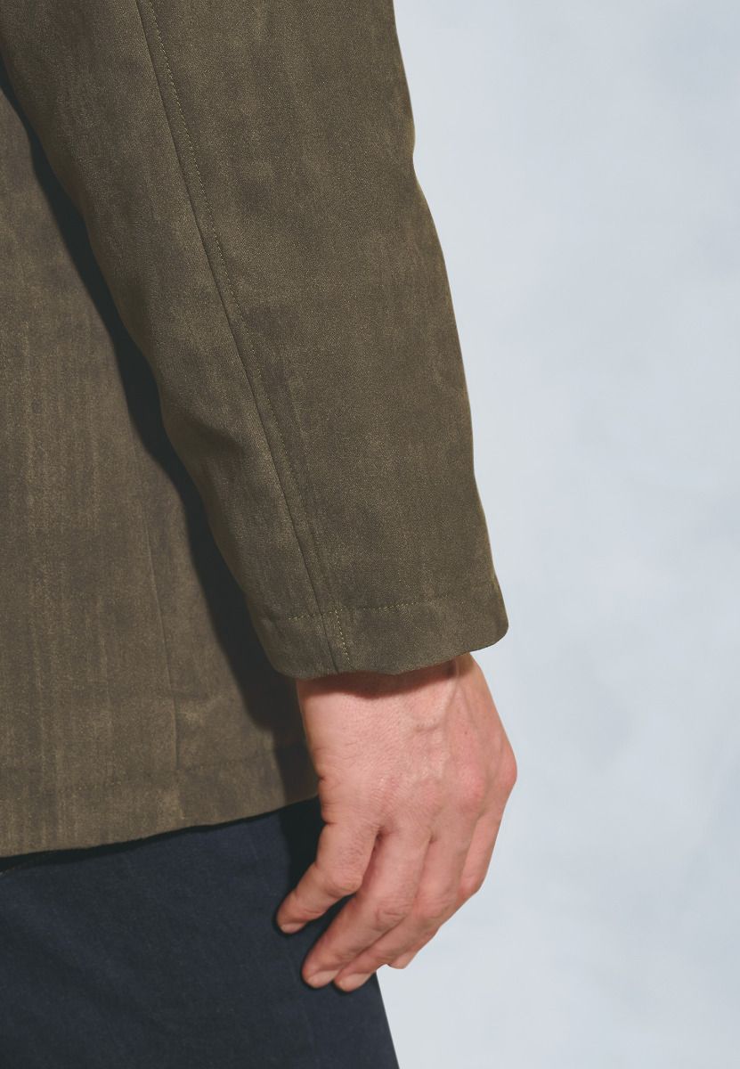 Suede Padded Niven Jacket - Khaki