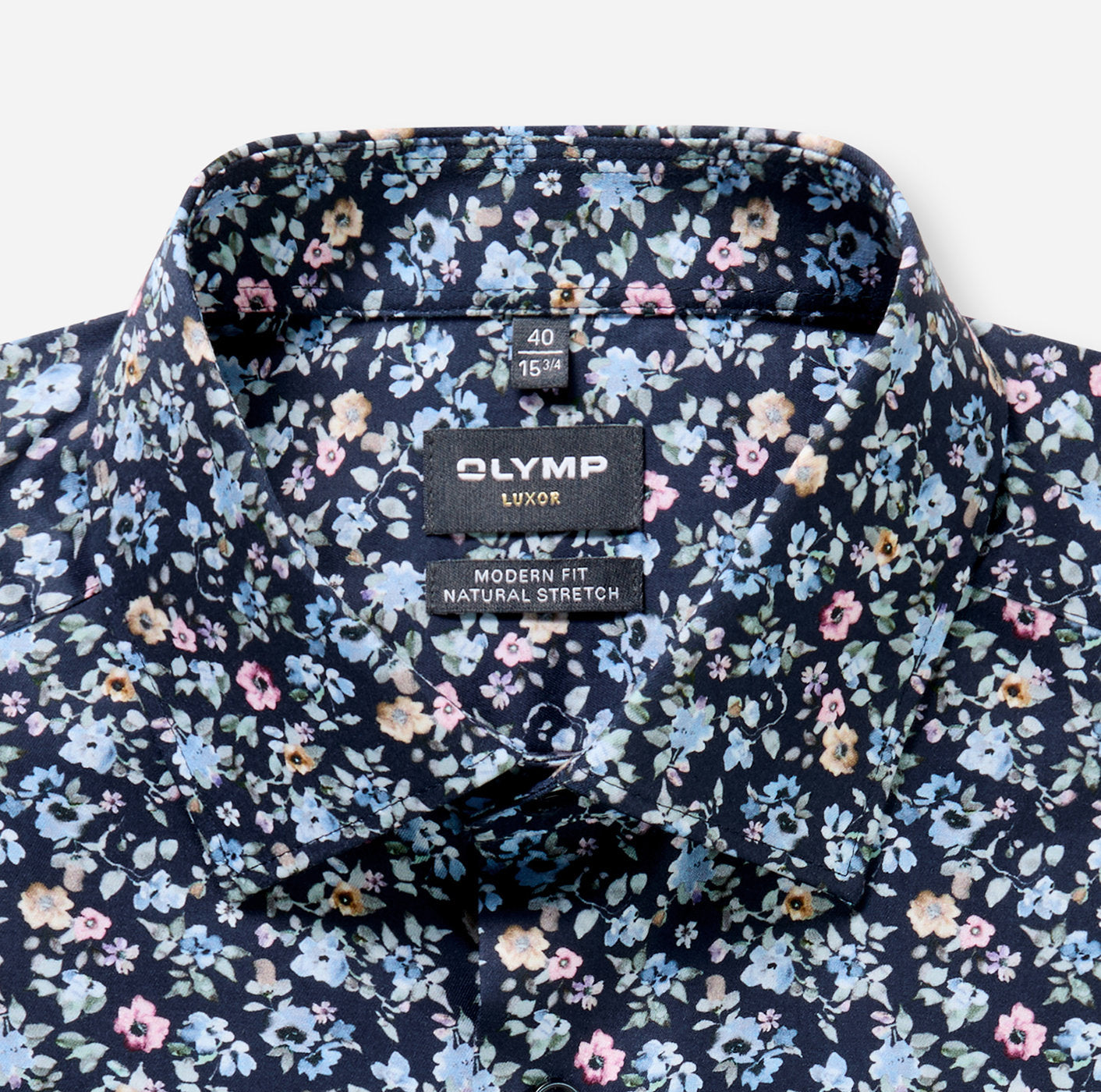 OLYMP Luxor Modern Fit Shirt – Marine Floral | Style 12701418