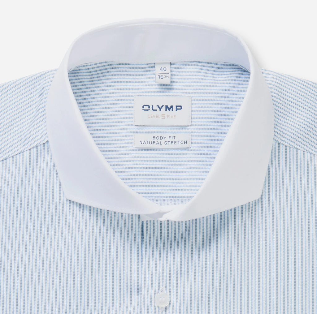 OLYMP Level Five Body Fit Shirt – Bleu Stripe | Style 20301411