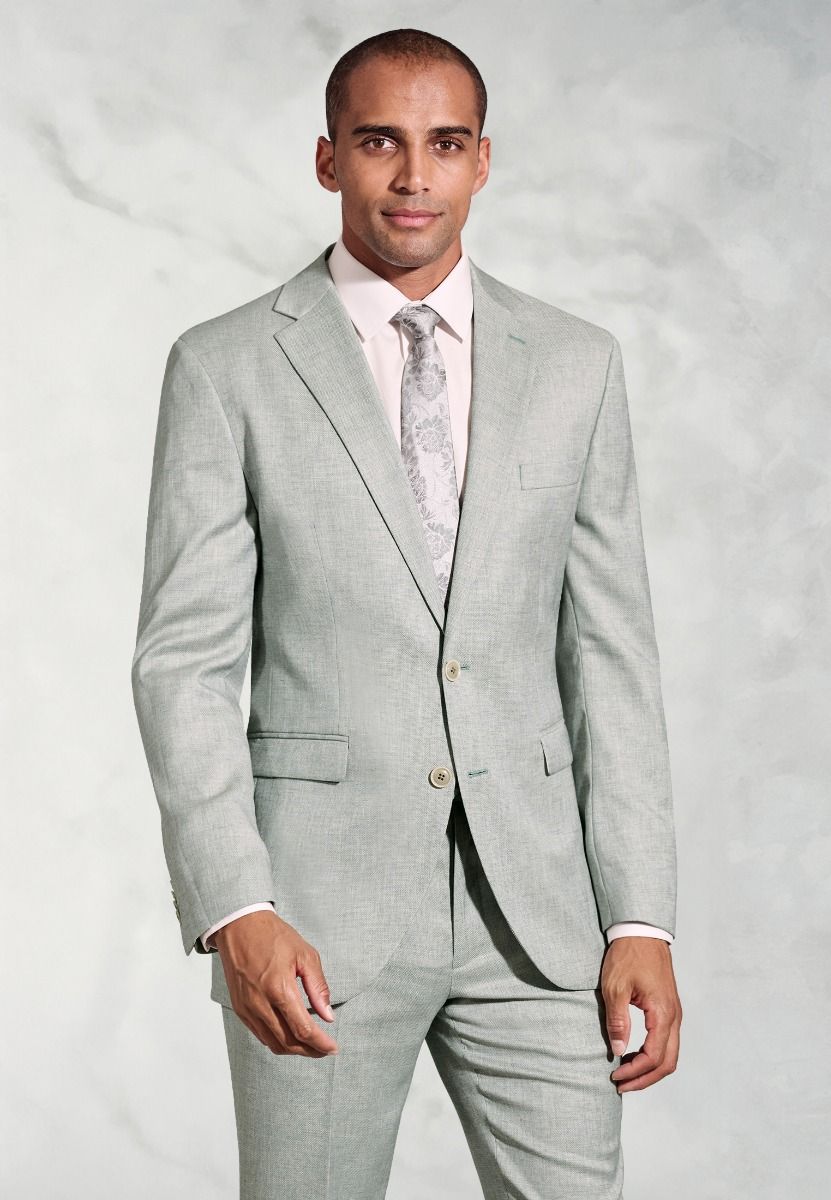 Hardy Tailored Fit Texture Suit Jacket - Green