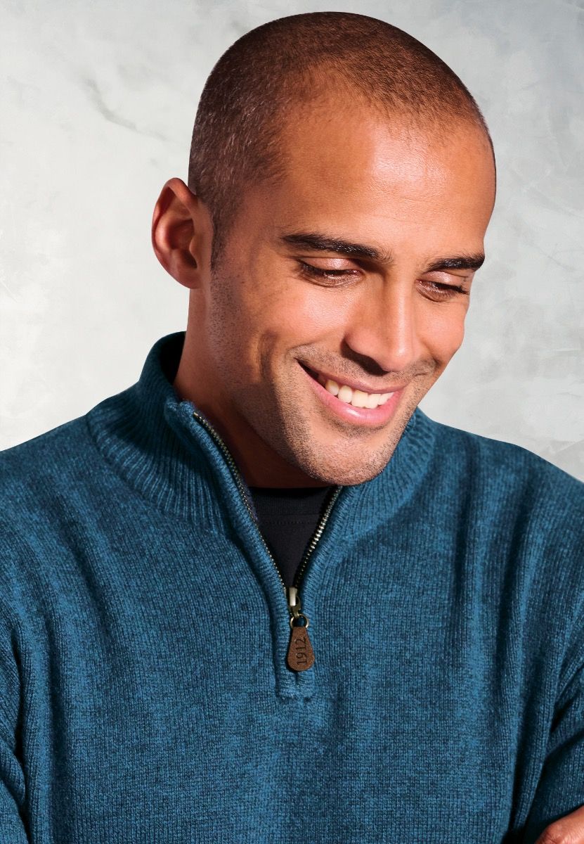 Lambswool Quarter Zip Rutherford - Teal
