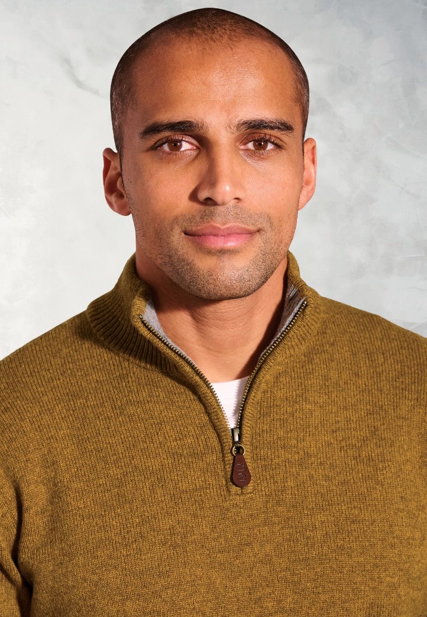 Lambswool Quarter Zip Rutherford - Mustard