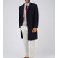 3/4 Wool-Rich Cashmere Blend Overcoat - Navy