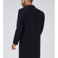 3/4 Wool-Rich Cashmere Blend Overcoat - Navy