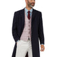 3/4 Wool-Rich Cashmere Blend Overcoat - Navy
