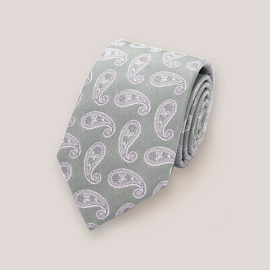 Classic Paisley Silk Tie - Sage 7102/6