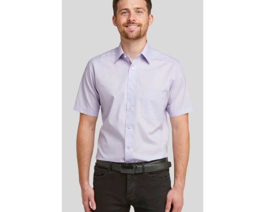 King Size Classic Easy Care Short Sleeve Shirt - Lilac