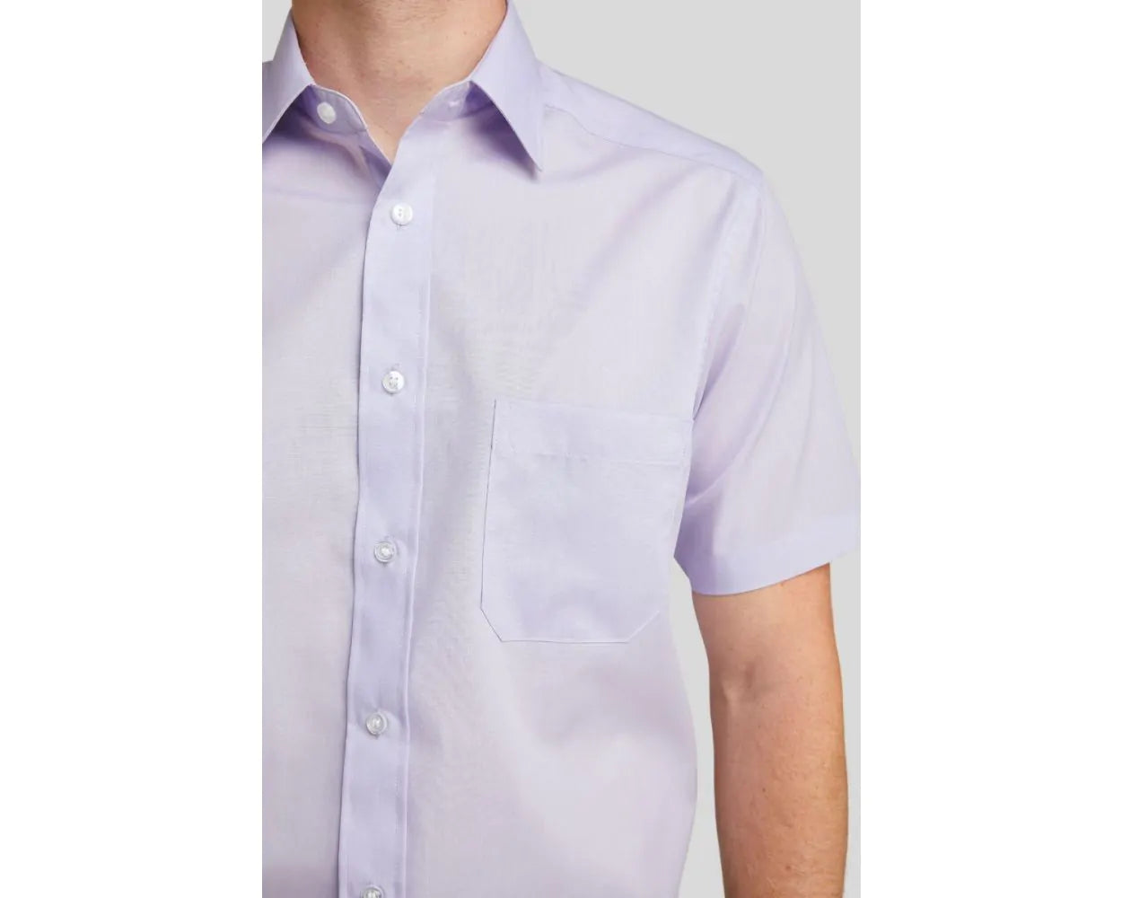 King Size Classic Easy Care Short Sleeve Shirt - Lilac