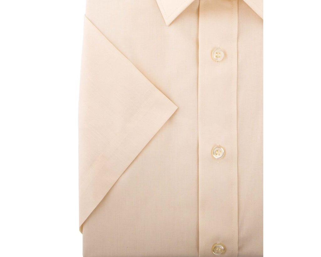 King Size Classic Easy Care Short Sleeve Shirt -Cream