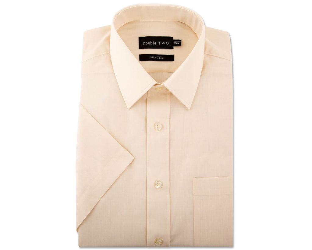 King Size Classic Easy Care Short Sleeve Shirt -Cream