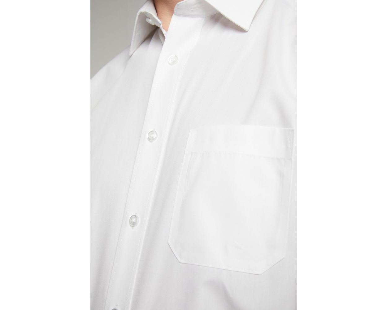 King Size Classic Easy Care Short Sleeve Shirt - White